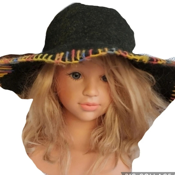 Vintage Autumn Toned wool whipstiched hat